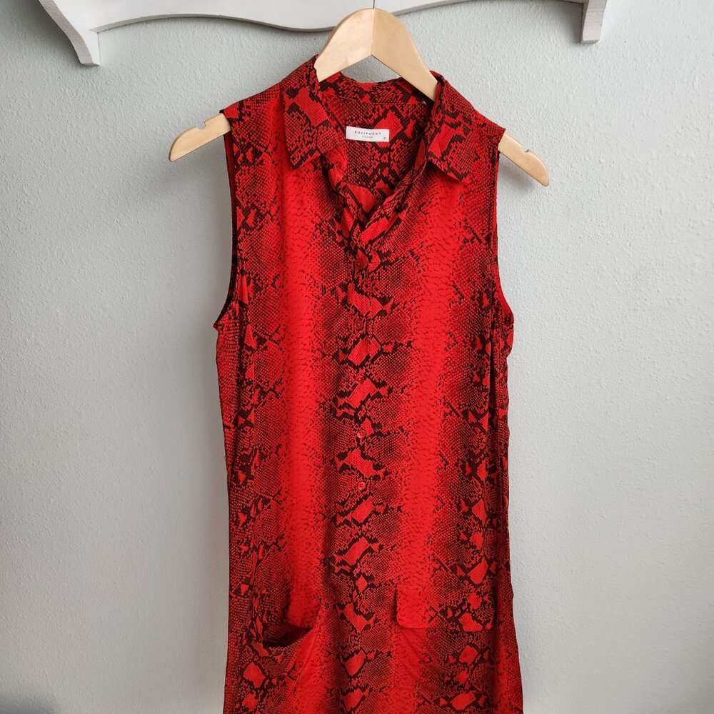 Equipment Lucinda silk red snake print dress Size XS